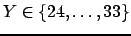 $ Y \in \ensuremath{\{24,\dots,33\}} $