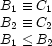 \begin{array}{l}
B_1\equiv C_1\\
B_2\equiv C_2\\
B_1\leq B_2
\end{array}